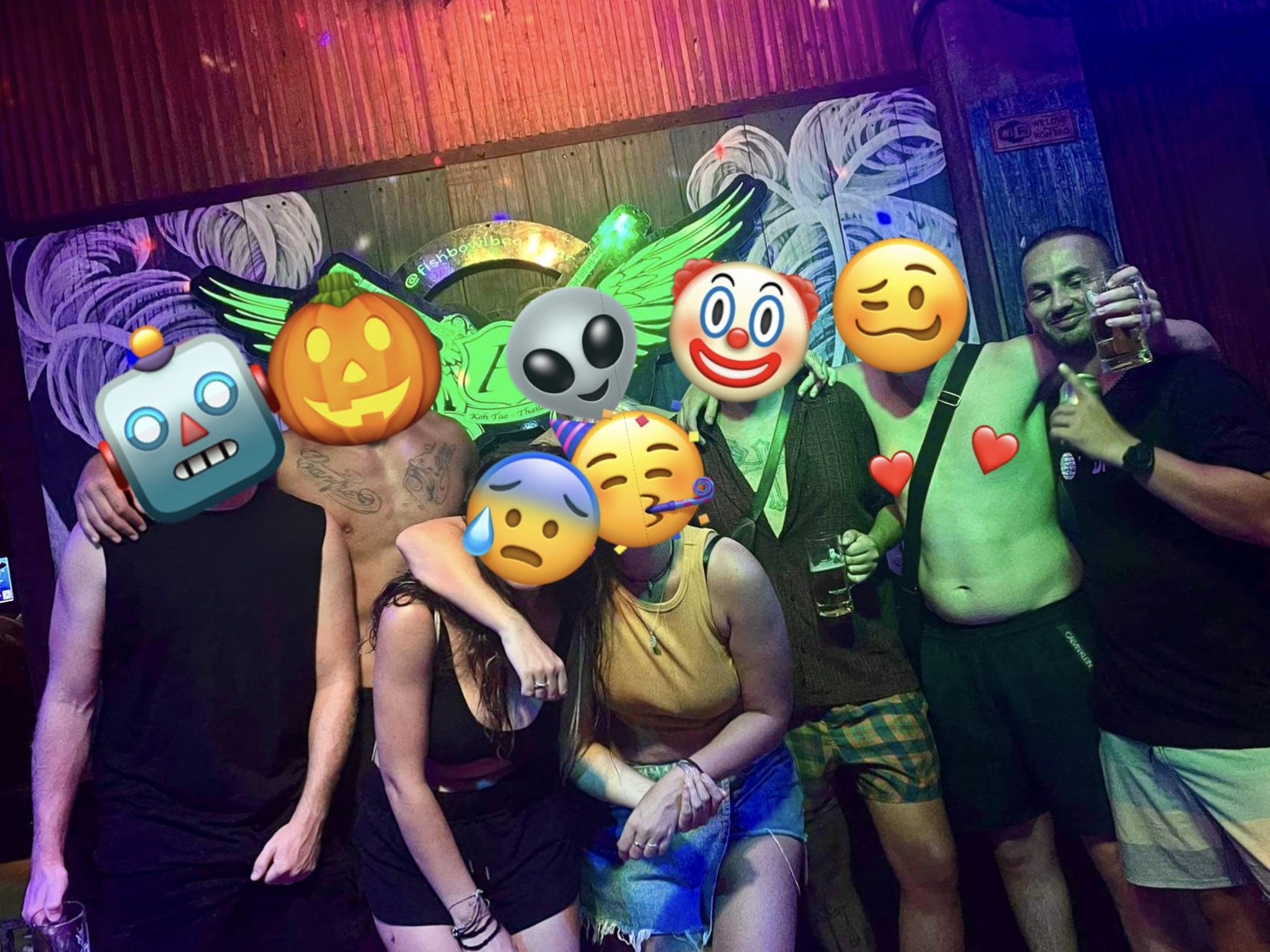 Dimitrios V. Smirnich with friends during a night out on Koh Tao, Thailand